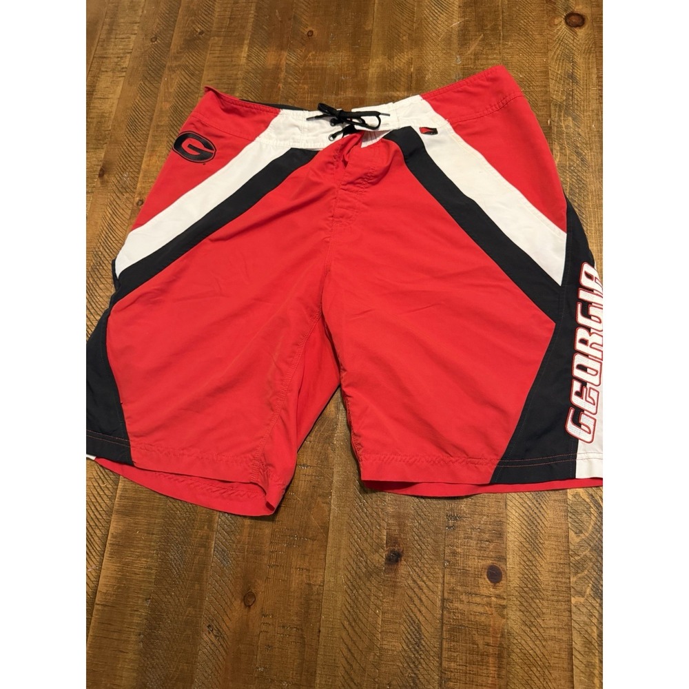 COLUMBIA Georgia Bulldogs UGA SWIMMING TRUNKS Tackle SHORTS Men's Size LARGE